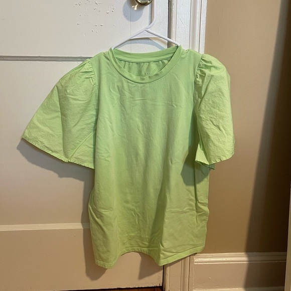 a new day Tops - A New Day Light Green Puff Sleeve Top
